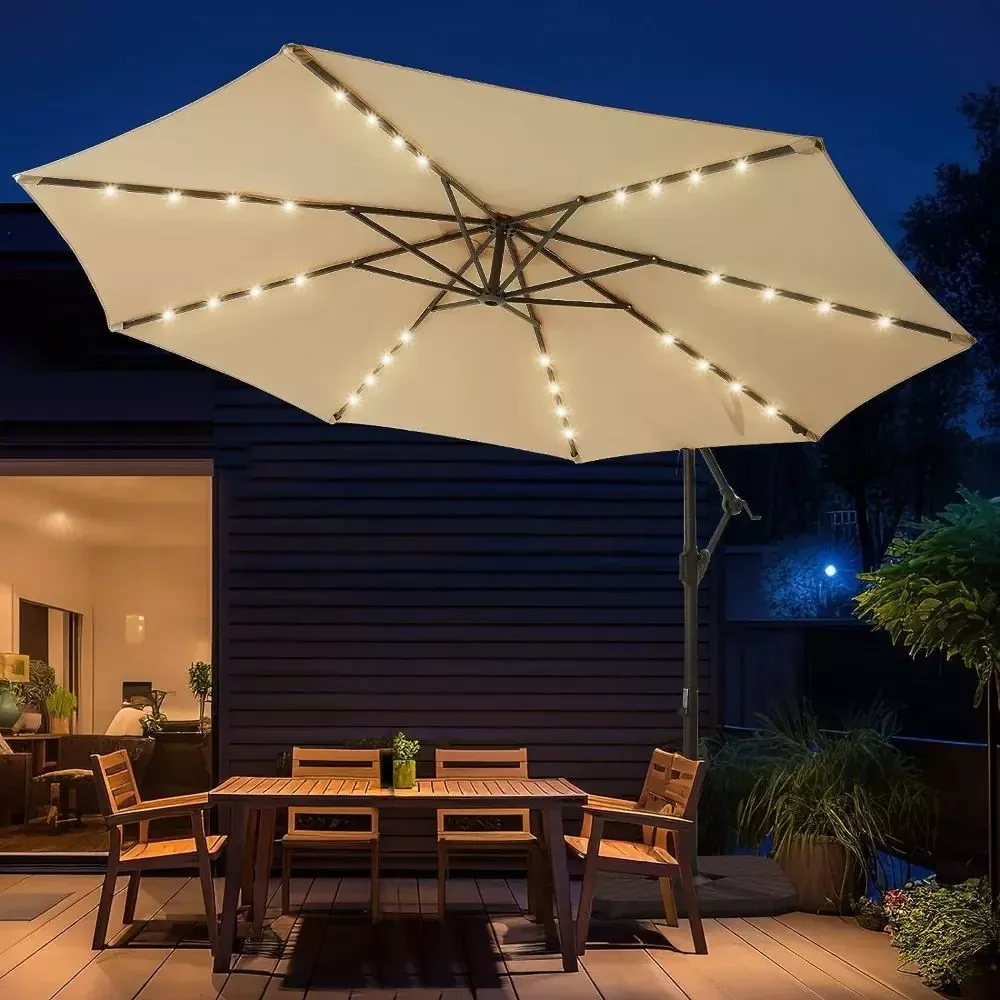 Parasol de terrasse avec LED solaire